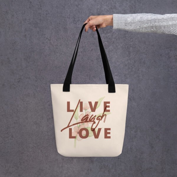 Floral Live Laugh Love Tote Bag