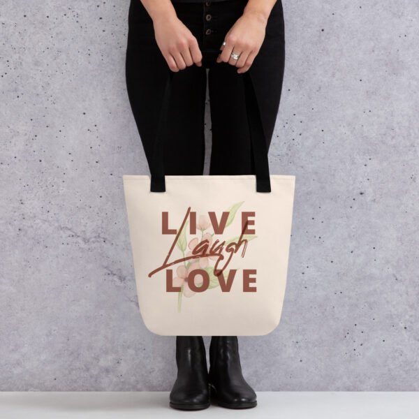 Floral Live Laugh Love Tote Bag