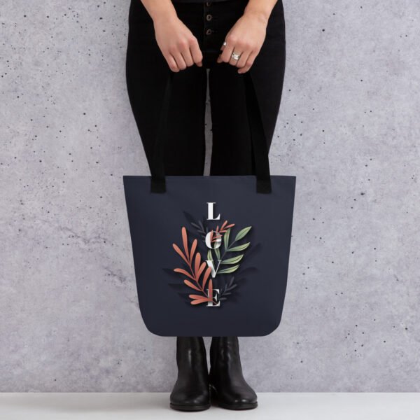 Elegant Leafy LOVE Tote Bag