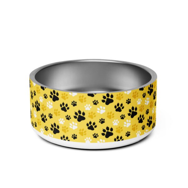 Yellow Paw Pattern Pet Bowl