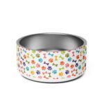 Colorful Paws and Bones Pet Bowl