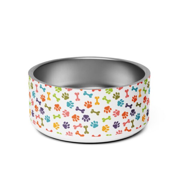 Colorful Paws and Bones Pet Bowl