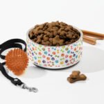 Colorful Paws and Bones Pet Bowl