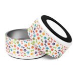 Colorful Paws and Bones Pet Bowl