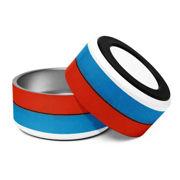 Red and Blue Color Block Pet Bowl