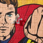 Vibrant Flying Superhero Jigsaw Puzzle